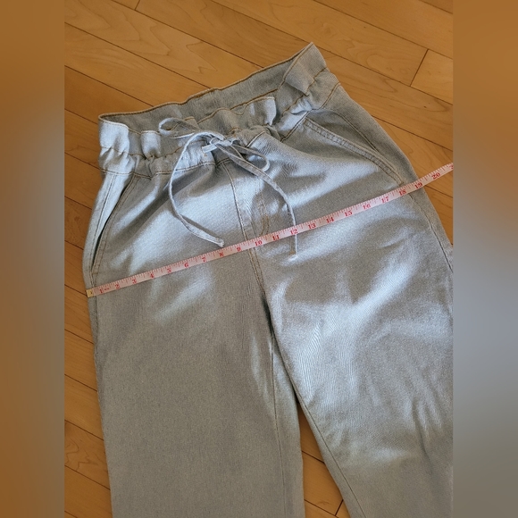 Light Blue Wash Paperbag Waist Wide Leg Jeans - Picture 1 of 11